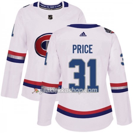 Nainen NHL Montreal Canadiens Pelipaita Carey Price 31 Adidas 2017-2018 Valkoinen 100 Classic Authentic